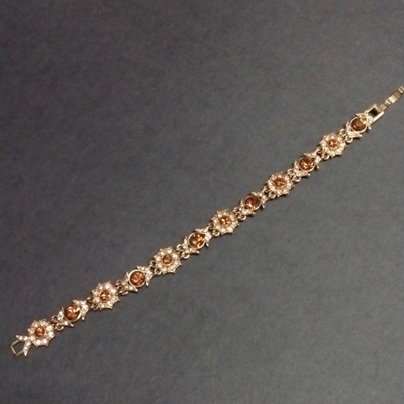 Monet, brown gem stones with gold, bracelet.
